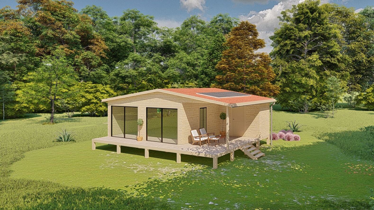 chalet bois hors réseau 100% autonome