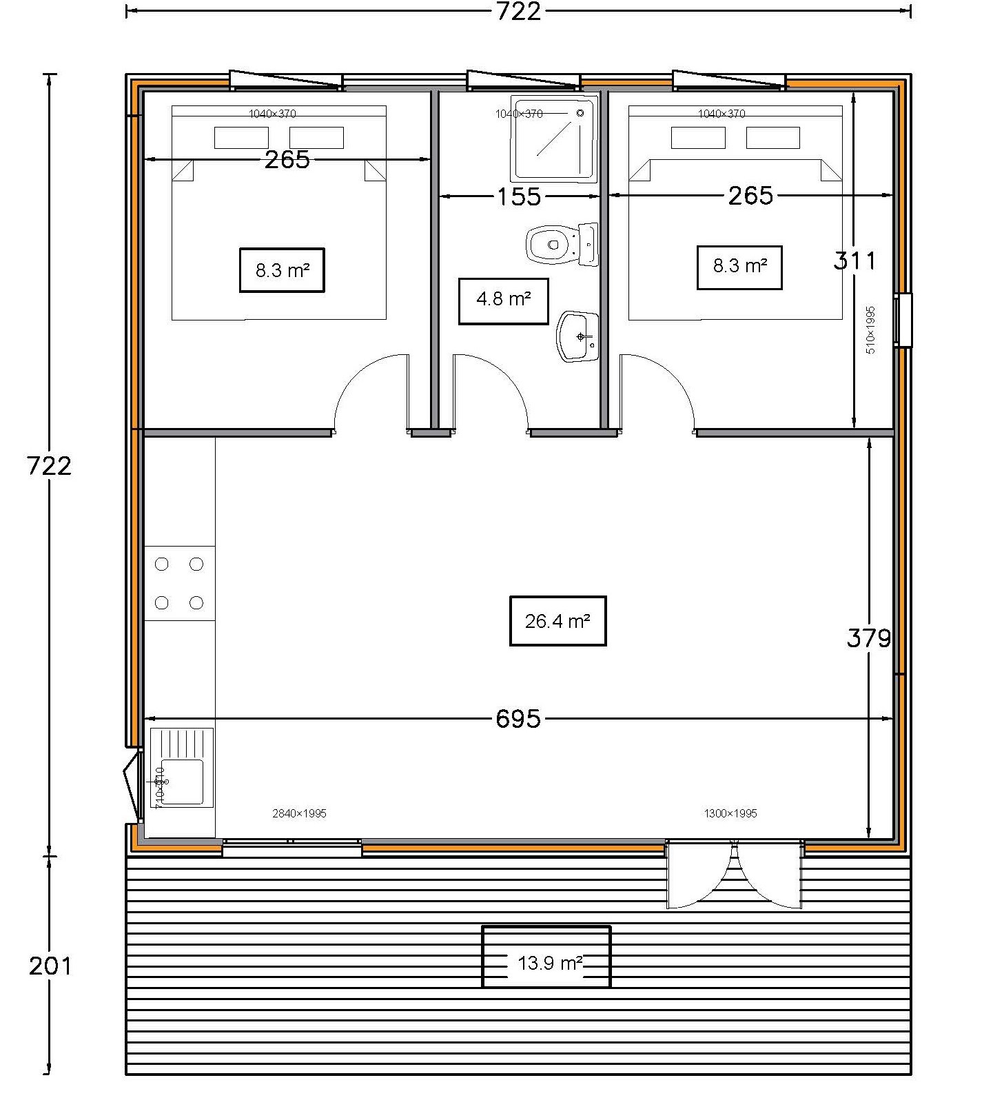 Plan Chalet 50m² - chalet Edelweiss