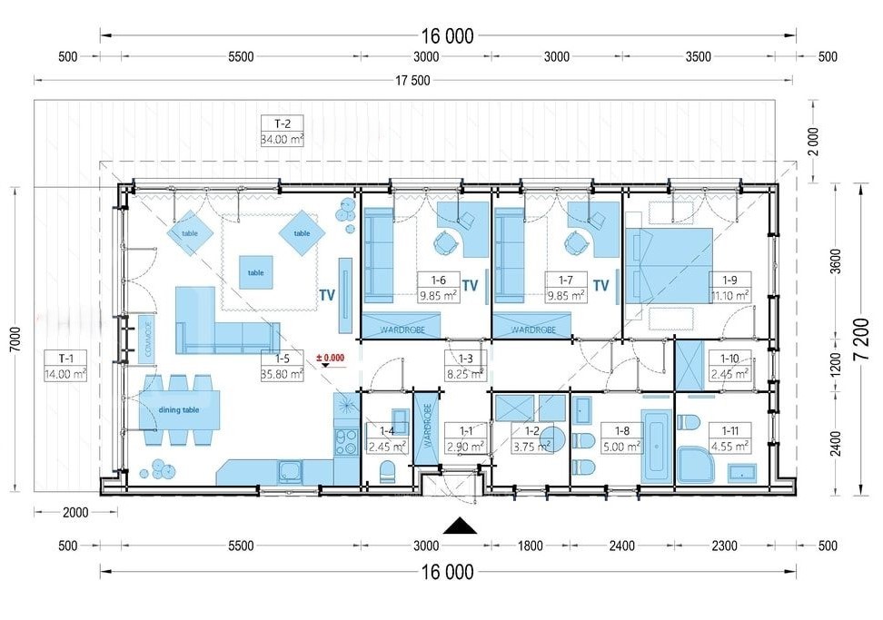 Plan chalet bois autonome Cigogne plan chalet bois 100m² - idée plan grand chalet habitable