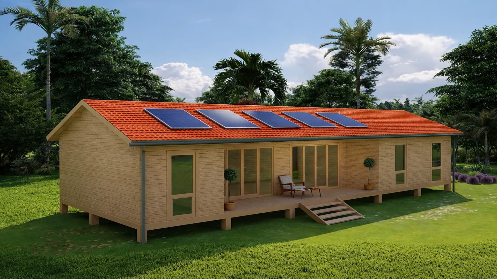 Chalet en bois autonome 3 chambres